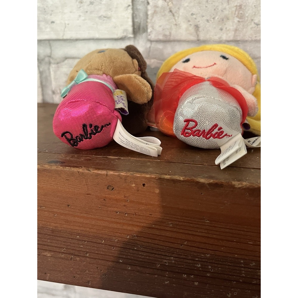 Hallmark Itty Bittys Pair Of Barbies Holiday Barbie Red Dress Pink New wTags - Picture 7 of 7
